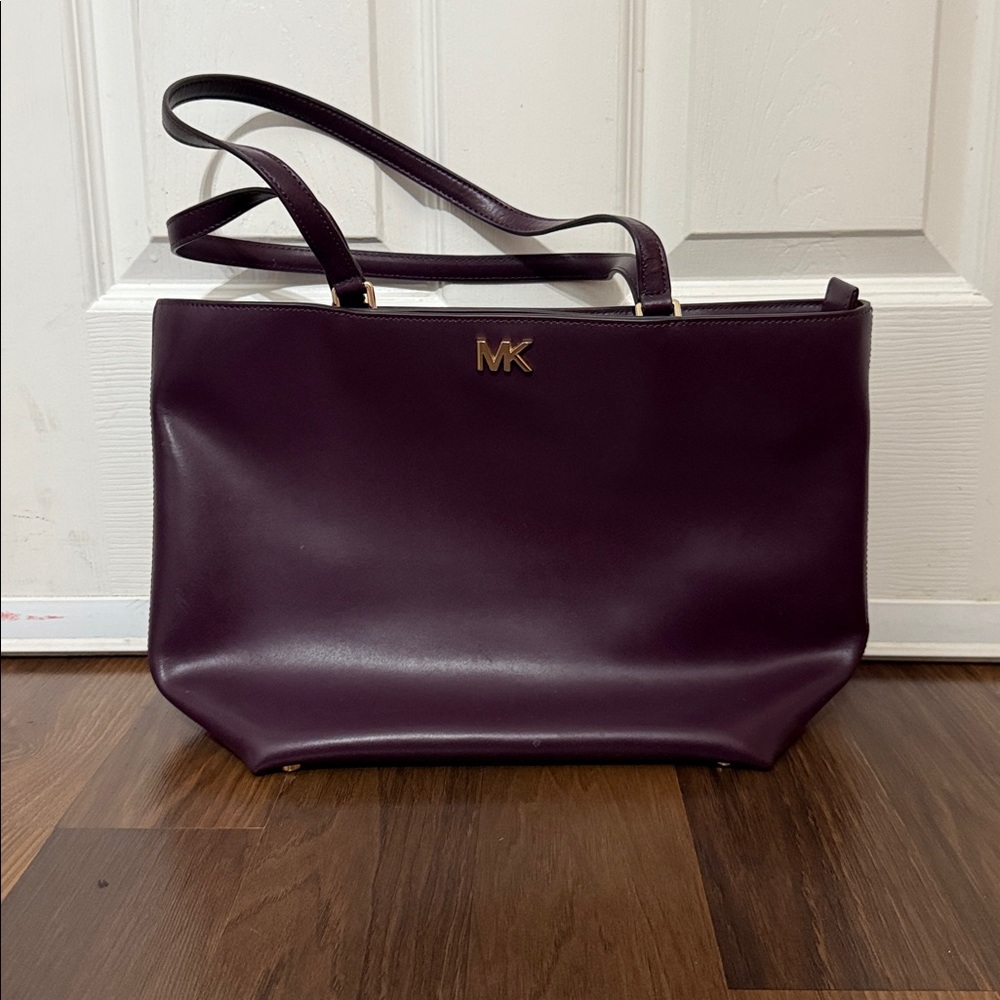 Michael Kors Purple Leather Tote Bag